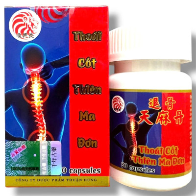 Viên uống Thoái Cốt Thiên Ma Đơn hỗ trợ đau nhức xương khớp, tê bì chân tay, tê mỏi tứ chi, đi lại khó khăn - Mã số 1040