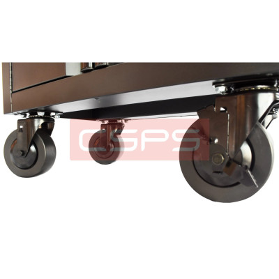 Bộ 2 Tủ dụng cụ CSPS 122cm 2 hộc kéo màu đen mặt ván gỗ kèm vách lưới