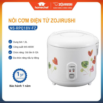 Nồi cơm điện cơ Zojirushi 1.8L NS-RPQ18V-FZ, công suất 485W, sản xuất tại Thái, bảo hành 3 năm | HÀNG CHÍNH HÃNG