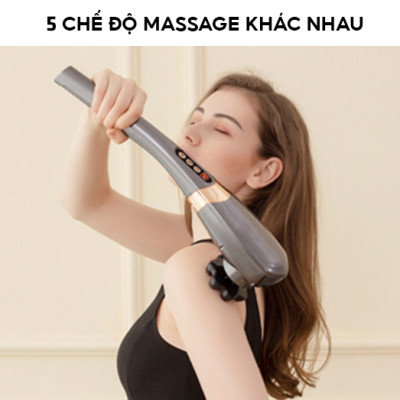 Máy Massage Cầm Tay Nikio NK-177 - Không Dây Pin Sạc, 7 Đầu Mát Xa Độc Đáo, 5 Chế Độ, 6 Tốc Độ Matxa, Hỗ Trợ Giảm Đau Cơ, Cứng Khớp, Thư Giãn Toàn Thân - Tay Cầm Dài Dễ Thao Tác