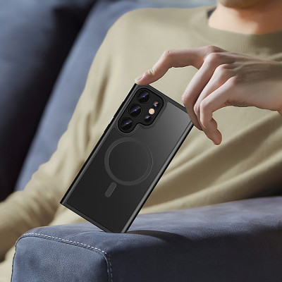 Ốp lưng nhám sạc từ tính cho Samsung Galaxy S23 Ultra hiệu Likgus PC Ultra-thin Frosted Magnetic Case - mặt lưng nhám mờ chống bám bẩn, gờ bảo vệ Camera 0.5mm  - Hàng nhập khẩu