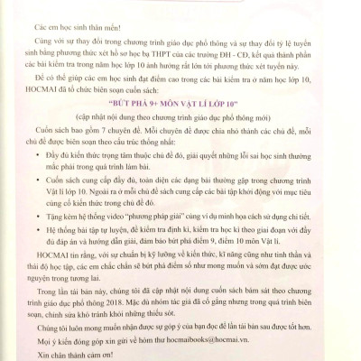 Sách - Bứt Phá 9+ Lớp 10 - Môn Vật Lí (Theo Chương Trình Giáo Dục Phổ Thông Mới) (Tái Bản 2023)
