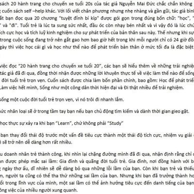 Sống - 20 Hành Trang Cho Chuyến Xe Tuổi 20s - Bản Quyền