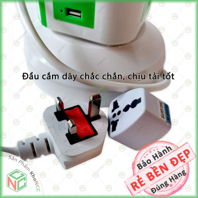 [Chịu Tải] Ổ Điện Đa Năng KhoNCC Hàng Chính Hãng - Có 3 Tầng 11 Lỗ 2 Cổng USB - Chịu Tải 2500W - KLM-OD3T2USB - Nhiều Màu (Ngẫu Nhiên)