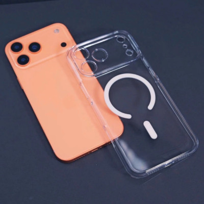 ốp lưng siêu mỏng 0.3mm sạc từ tính bảo vệ camera trong suốt chống ố vàng cho iPhone 17 Pro Max / 17 Air / iP 17 Pro / 17 hiệu Memumi Slim Magnetic Clear - Chống trầy xước, độ trong full HD, sạc không dây nam châm N52 - Hàng nhập khẩu