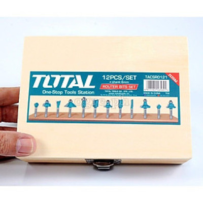 BỘ 12 MŨI PHAY GỖ (6MM) TOTAL TACSR0121