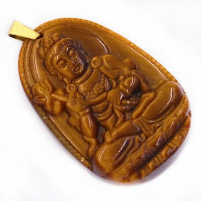 Mặt dây chuyền Đại Thế Chí Bồ Tát đá mắt hổ 3.8cm