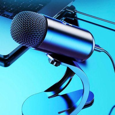 Micro USB Mic Thu Âm Condenser Podcast, Livestream, Radio, ASMR Microphone Phòng Thu Studio PC Microphone Chuyên Nghiệp Thu Âm Rõ Nét Chống Ồn Độ Nhậy Cao LED MÀU HỒNG - Hàng Chính Hãng