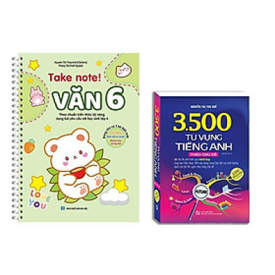Sách - Take Note - Văn 6 - Có Lò Xo + 3500 Từ Vựng Tiếng Anh - Bản Màu - Minh Thắng