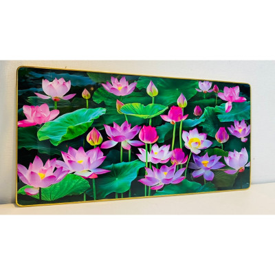 (ẢNH CHỤP THẬT) Tranh treo tường hoa sen hồng trang trí phòng khách,khách sạn kèm đinh treo