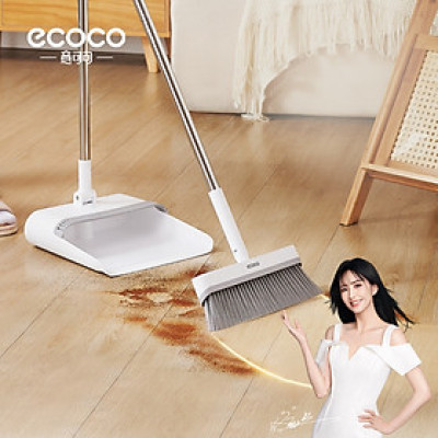 Bộ chổi quét nhà cán dài kèm hót rác 2 in 1 xoay 180 độ gấp gọn lông mềm cao cấp tiện dụng thông minh mới E2396
