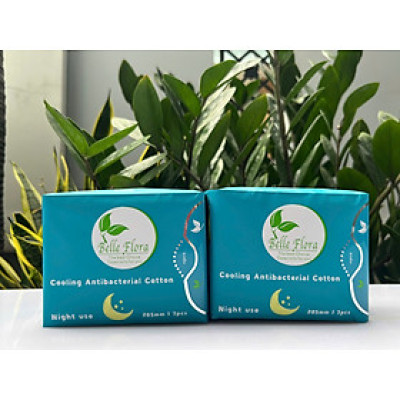 Bộ Băng Vệ Sinh Belle Flora Việt Nam Ban Đêm Cotton 280mm 7 miếng - combo 2 gói