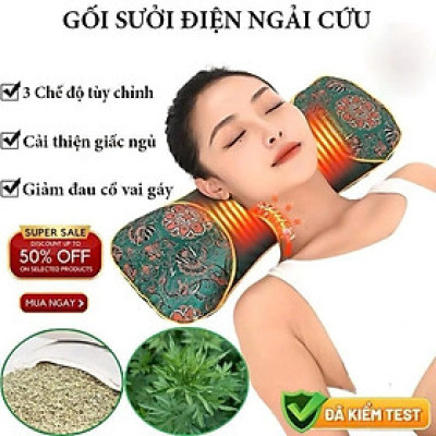 Gối Ngải Cứu Thảo Dược Sưởi Ấm Làm NóngMassage – Xua Tan Đau Mỏi Vai Gáy Cực Nhanh