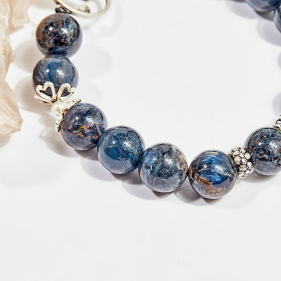 Vòng tay phong thủy đá pietersite charm cú 10mm mệnh thủy , mộc - Ngọc Quý Gemstones