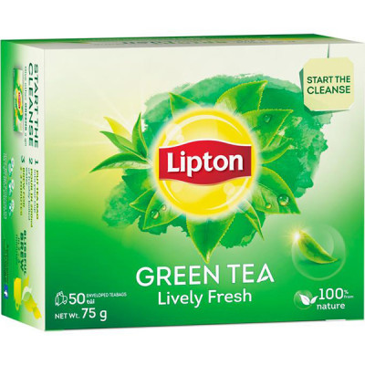 Combo 3 Lipton Trà Xanh Tươi Mới Hộp 1.5g x 50 túi