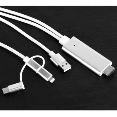 Cáp HDMI cho Điện thoại Micro USB - Type C - Lightning 3in1