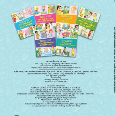 Combo 4 Quyển Kiến Thức Và Kỹ Năng Dành Cho Học Sinh: Thể Dục, Vui Chơi, Nghỉ Ngơi, Ăn Uống + Giữ Gìn Vệ Sinh + Sức Khoẻ Và Bệnh Thường Gặp + An Toàn Ở Nhà, Ra Đường, Trong Trường