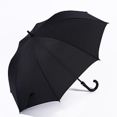 Ô dù che mưa cán cong có nút bấm tự động màu đen - Winz.vn