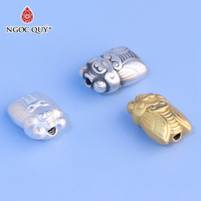 Charm bạc ngọc thiền xỏ ngang - Ngọc Quý Gemstones