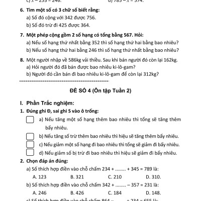 Sách - 100 Đề Kiểm Tra Toán 3