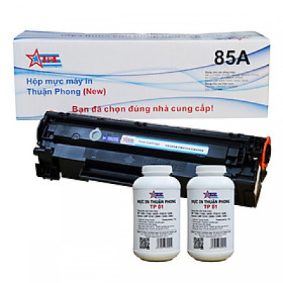 COMBO Hộp mực Thuận Phong 85A / 35A / 36A (TỰ NẠP) + 2 lọ mực đổ TP01 dùng cho máy in HP LJ P1005/ P1102/ P1505/ Canon LBP 3050/ 3250/ 6000 - Hàng Chính Hãng