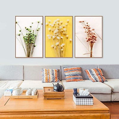 Bộ Tranh Tráng Gương Hoa Lá Treo Phòng KHách Phòng Ăn Phòng LÀm Việc Tráng gương.Tặng Kèm Đinh Treo Không Cần Khoan Tường 