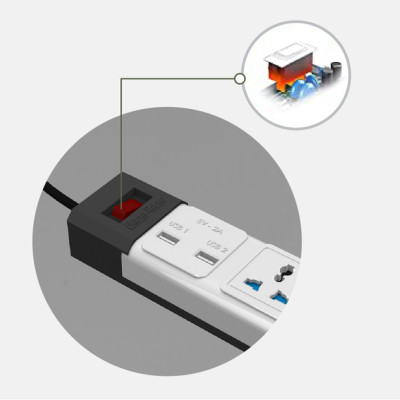 Ổ cắm đa năng USB Rạng Đông dài 3m Model: OC02.USB 3C/3M/10A