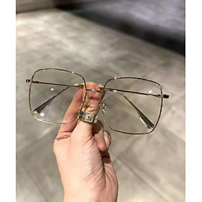 Kính mắt kim loại Korea chống ánh sáng xanh dáng vuông cho nam nữ unisex nam nữ