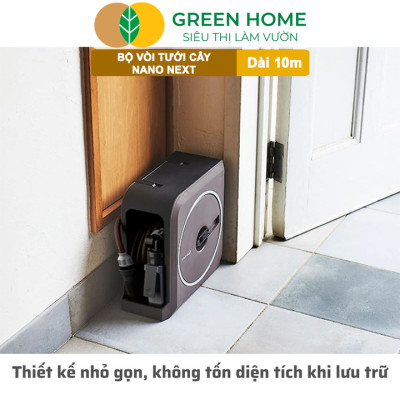Bộ ống tưới cây Takagi Nano Next GreenHome, Dài 10m, Thiết Kế W-Reel Độc Quyền, Vòi Phun 4 Chế Độ, Gọn Nhẹ