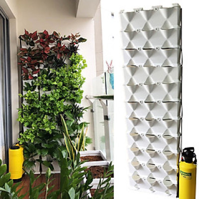 10 tầng Module Trồng Cây Ban Công Cao Cấp dạng Đứng Vertical Có Tưới Nhỏ Giọt Bán tự động (kèm 1 khay nước+ bộ tưới) dành cho ban công KHÔNG có vòi cấp nước nhập khẩu Bồ Đào Nha