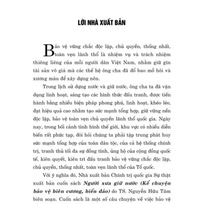 Người xưa giữ nước (Kể chuyện bảo vệ biên cương, biển đảo) - bản in 2024