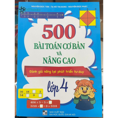 Combo 2 cuốn Sách Toán Bồi Dưỡng Học Sinh Giỏi Lớp 4 + 500 Bài Toán Cơ Bản Và Nâng Cao Lớp 4