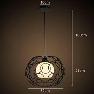 Đèn thả lồng sắt fi 30cm kèm bóng led 5w DT