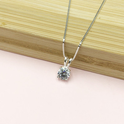 Dây Chuyền Bạc 925 Đá Tai Thỏ Dễ Thương Chính Hãng Bạc Hiểu Minh DMD503