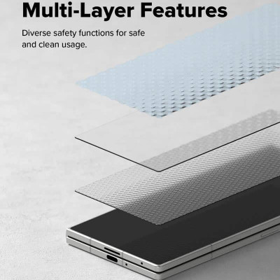 [Combo 2] Dán cường lực dành cho Samsung Galaxy Z Fold 7 RINGKE Cover Display Easy Slide Tempered Glass (Màn hình ngoài) có khung trợ dán rút bụi_ Hàng chính hãng