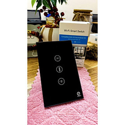 Công tắc thông minh, mặt kính cường lực, cảm ứng, điều khiển rèm cửa từ xa trên điện thoại di động, màu d·