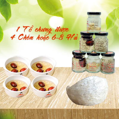 Tổ Yến Sào Tinh Chế (5 Tổ/40g/Hộp) (Tổ Yến làm sạch/Tổ Yến Sạch chế biến từ Tổ Yến Thô /Tổ Yến còn lông) Yến Sào Trung Nam