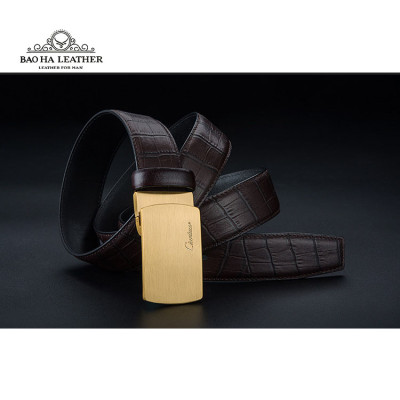 Ciartuar Thắt Lưng Nam Cao Cấp BH1335 Dây Lưng Khóa Bấm Da Bò Thật Vân Da Cá Sấu Sang Trọng Dành Cho Phái Mạnh