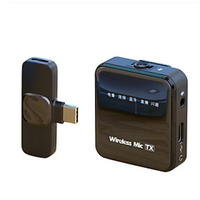 Micro ghi âm không dây, Mic dùng cho Điện thoại di động cài áo Microphone vlogging ( Hàng Chính Hãng )