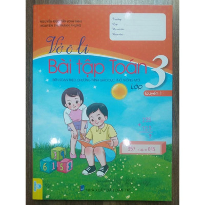 Sách - Combo Vở ô li bài tập toán lớp 3 - ( Quyển 1 + 2 )
