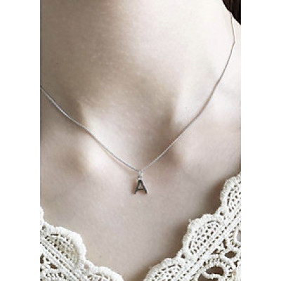 Dây chuyền bạc mặt chữ cái - Ngọc Quý Gemstones