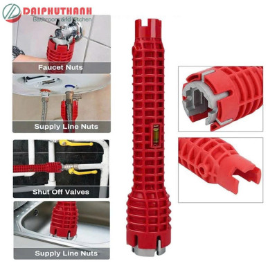 Cờ Lê Dụng Cụ Tháo Lắp Dây Cấp Van Nước Đa Năng - 8 Chức Năng, vặn ốc từ 21 đến 40mm, dễ hơn ở vị trí góc hẹp, góc khuất