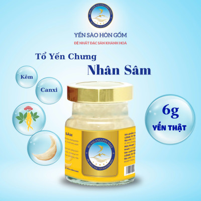 [Set QT 6 Hũ] Tổ Yến Chưng Nhân Sâm - Yến Sào Hòn Gốm Chính Hiệu Khánh Hoà - HGK NEST