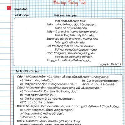 Phiếu Bài Tập Cuối Tuần Toán-Tiếng Việt Lớp 5 Tập 1 - HA