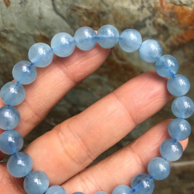 VÒNG AQUA ĐẸP 8Ly XANH DƯƠNG NHẸ NỮ MỆNH THUỶ MỘC 