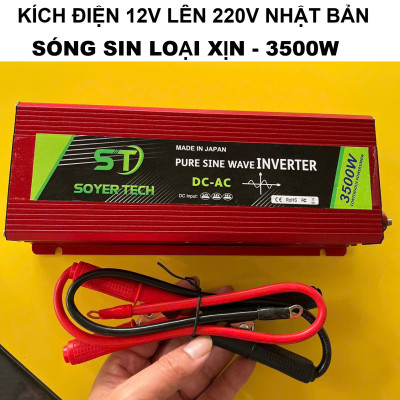 Bộ Biến Tần Kích 12V Lên 220V - 3500W Nhật Bản Inverter Sóng Sin Chuẩn – Loại Xịn, Siêu Bền ,