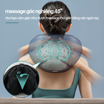 Máy masage cổ vai gáy Philips PPM3521 không dây đầu massage 3D - Hàng chính hãng