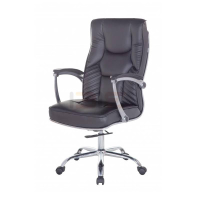 Ghế Trưởng Phòng Tay Nhôm Ốp Pu Chân Thép Mạ Cao Cấp IBIE IB205A - Đen