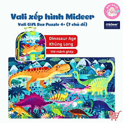 Đồ chơi xếp hình Mideer - Valy xếp hình khủng long 104 mảnh ghép - Dinosaur Age