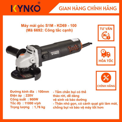 Máy mài góc cầm tay chính hãng Kynko S1M- KD69 -100 (Công tắc cạnh) siêu bền